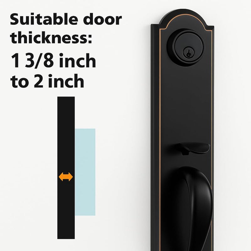 TMC Double Door Handleset with Knob Handle for Front Door in Aged Bronze (Keyed Entry Handle and Dummy Hanleset),MDHST201810B-KB-DOUBLE - Image 5